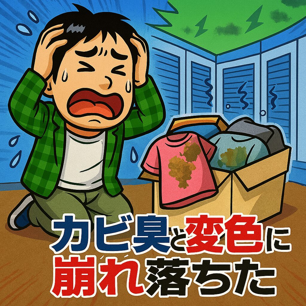 カビ臭と変色に崩れ落ちた